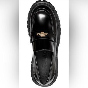 Karl Lagerfeld Glossy Black Woman’s Slip-Ons